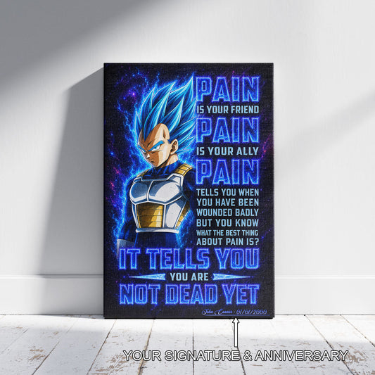 Dragon Ball Canvas Wall Art - DR102 - Super Saiyan Blue Vegeta - Pain Is Your Friend