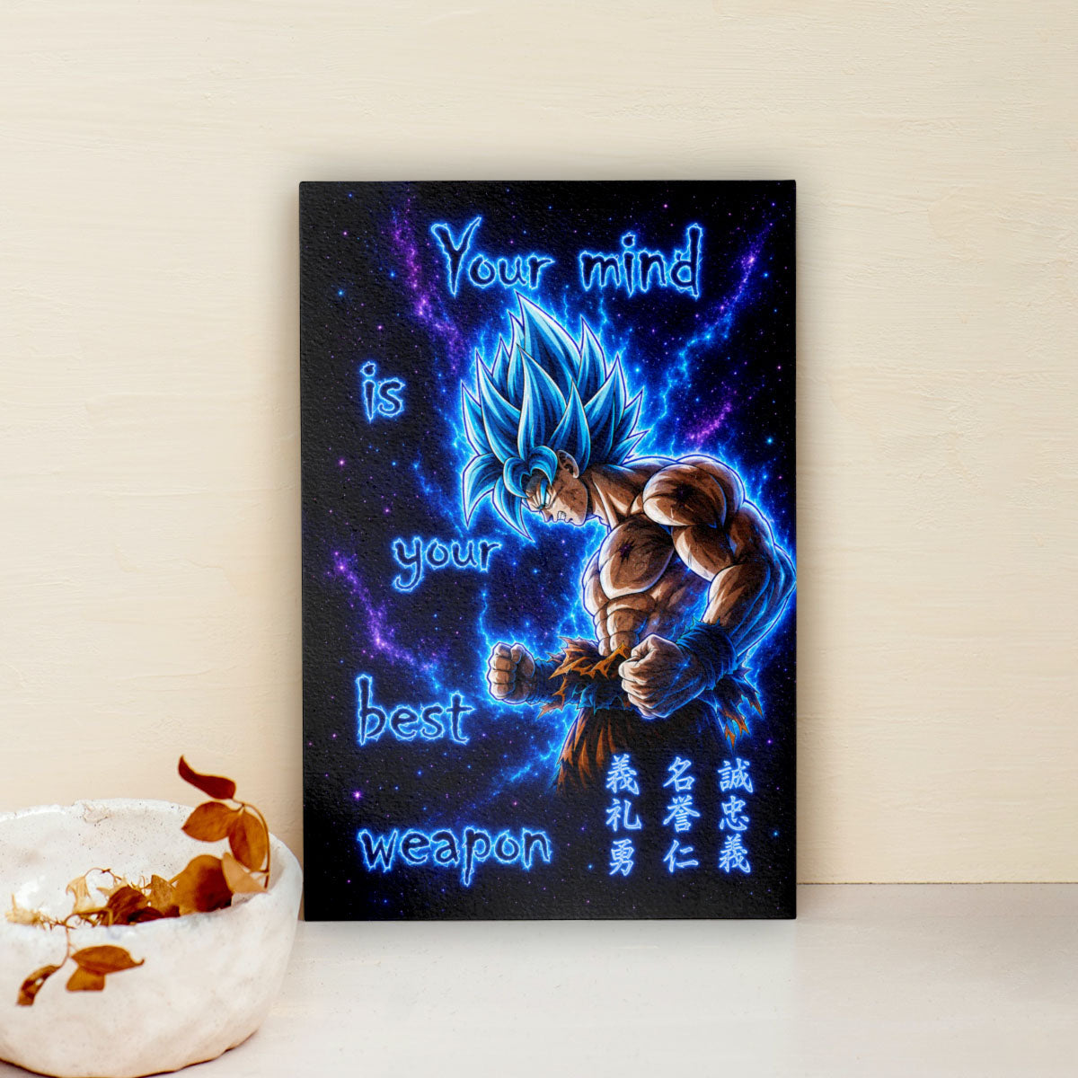 Dragon Ball Canvas Wall Art - DR108 - Super Saiyan Blue Goku - Your Mind Is Your Best Weapon