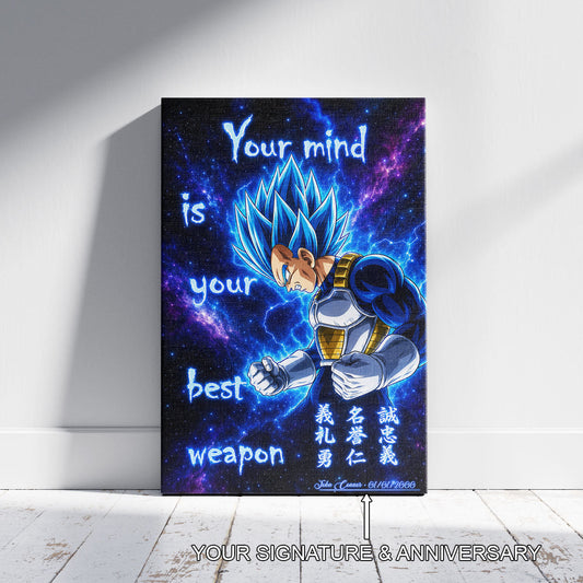 Dragon Ball Canvas Wall Art - DR109 - Vegeta Super Saiyan Blue - Your Mind Is Your Best Weapon