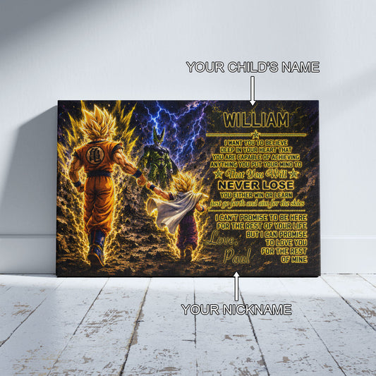 Dragon Ball Canvas Wall Art - DR112 - Goku - Gohan - To My Son From Dad Meaningful Gift for Son