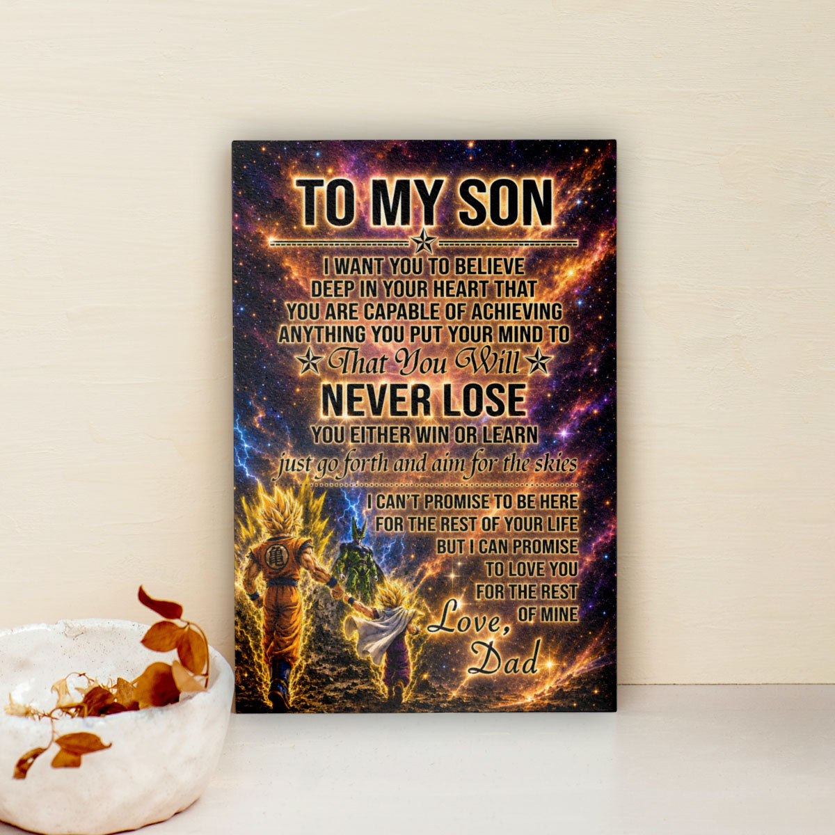 Dragon Ball Canvas Wall Art - DR113 - Goku - Gohan - To My Son From Dad Meaningful Gift for Son
