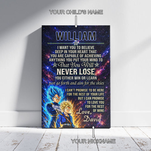 Dragon Ball Canvas Wall Art - DR114 - Vegeta - Trunks - To My Son From Dad Meaningful Gift for Son