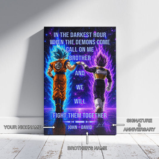 Dragon Ball Canvas Wall Art - DR116 - Saiyan Blue Goku - Ultra Ego Vegeta - Call On Me Brother