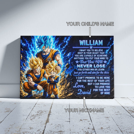 Dragon Ball Canvas Wall Art - DR123 - Goku - Gohan - To My Son From Dad Meaningful Gift for Son