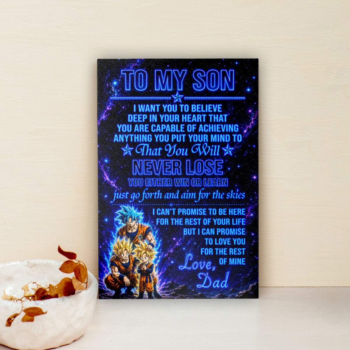 Dragon Ball Canvas Wall Art - DR124 - Goku - Gohan - To My Son From Dad Meaningful Gift for Son