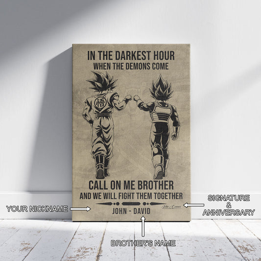 Dragon Ball Canvas Wall Art - DR125 - Goku - Vegeta - Call On Me Brother