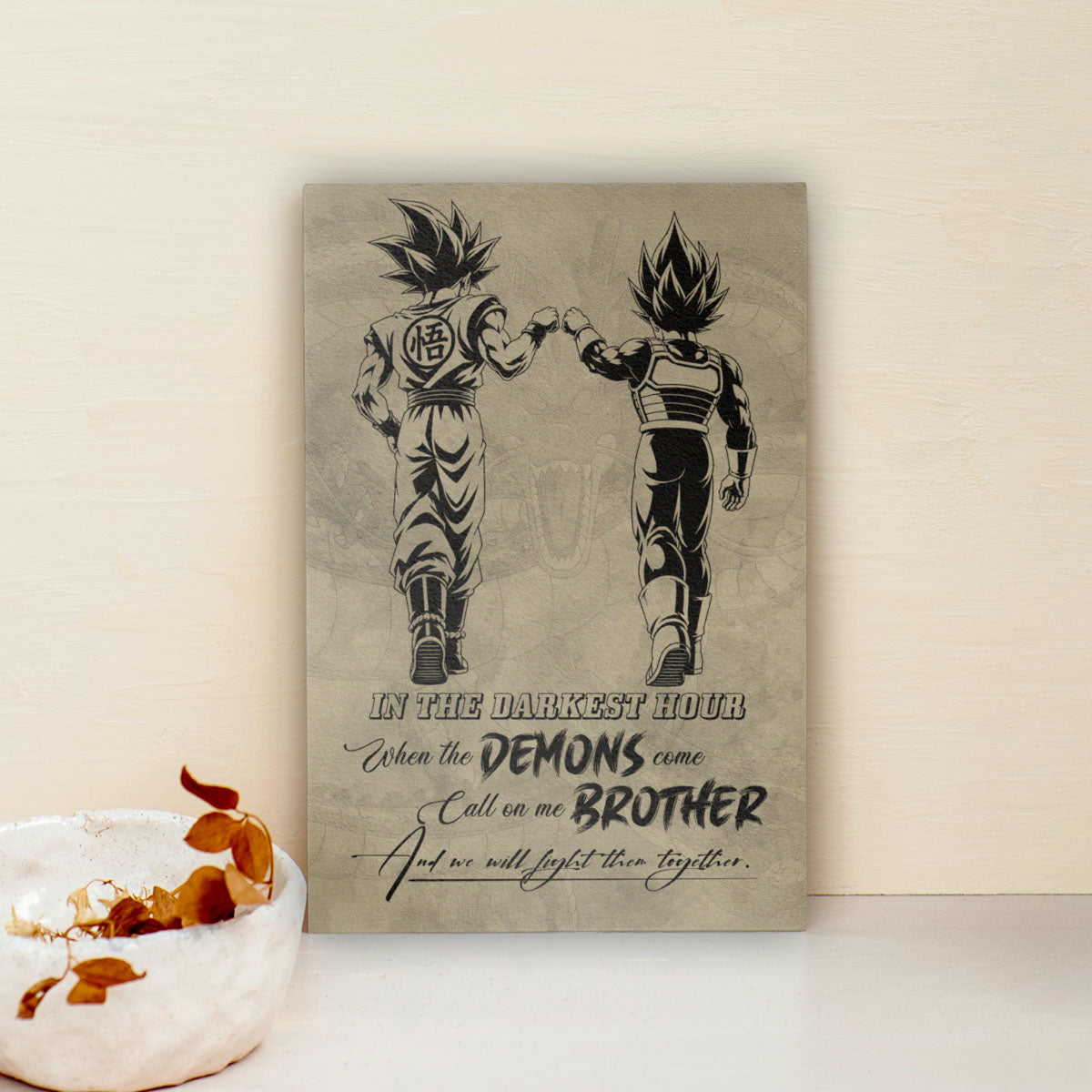 Dragon Ball Canvas Wall Art - DR128 - Goku - Vegeta - Call On Me Brother