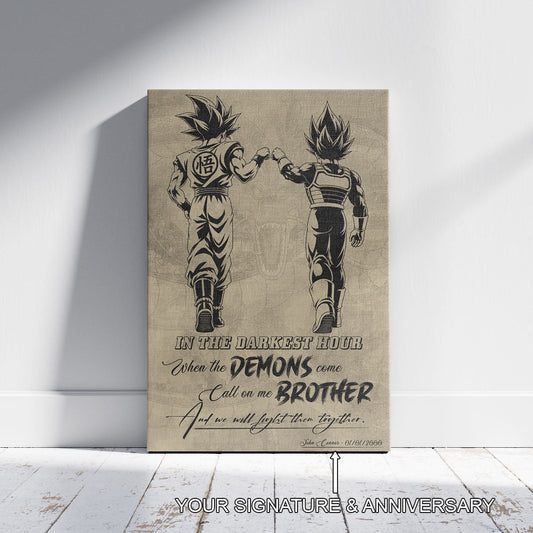 Dragon Ball Canvas Wall Art - DR128 - Goku - Vegeta - Call On Me Brother