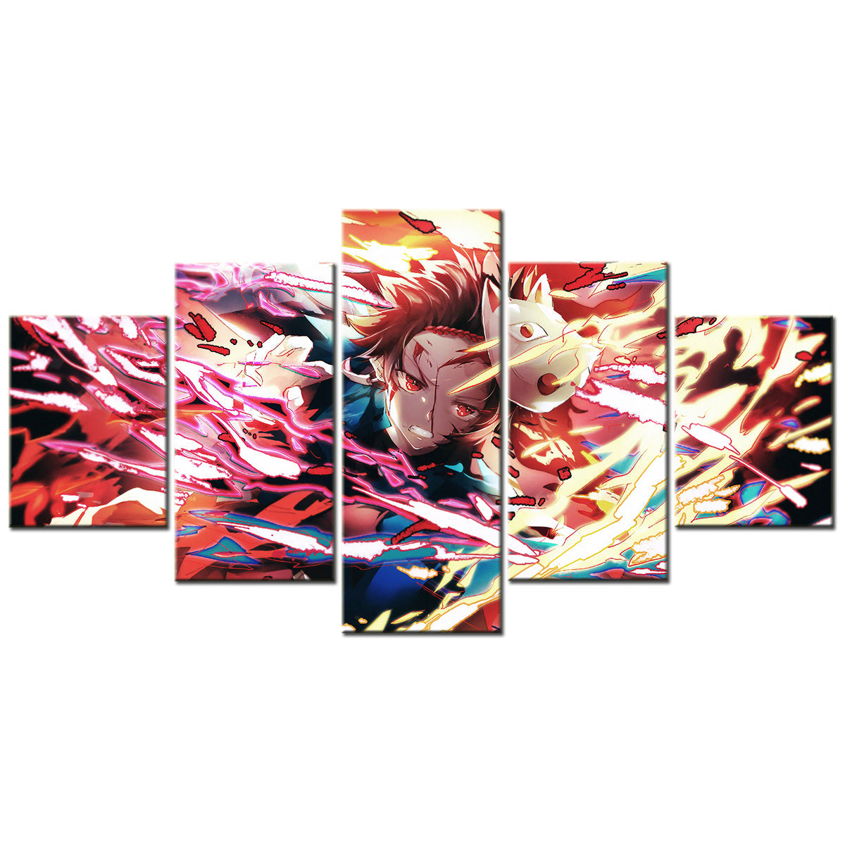 Demon Slayer - Kimetsu no Yaiba - 5 Pieces Wall Art - Kamado Tanjiro - Demon Slayer Poster - Demon Slayer Wall Art