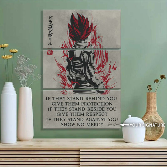 Dragon Ball - 3 Piece Wall Art - DR029 - IF - Vegeto - Super Saiyan God - Dragon Ball Canvas