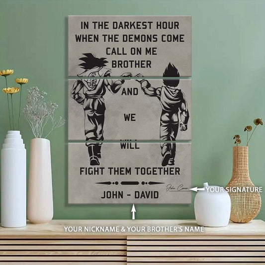 Dragon Ball - 3 Piece Wall Art - DR040 - Call On Me Brother - Goku - Vegeta - Dragon Ball Canvas