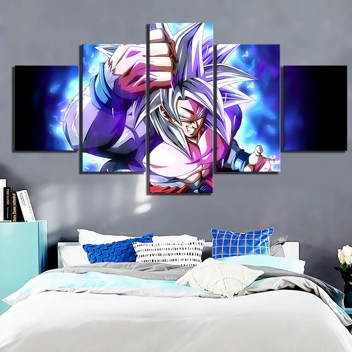 Dragon Ball - 5 Pieces Wall Art - Goku - Super Saiyan - Printed Wall Pictures Home Decor - Dragon Ball Poster - Dragon Ball Canvas
