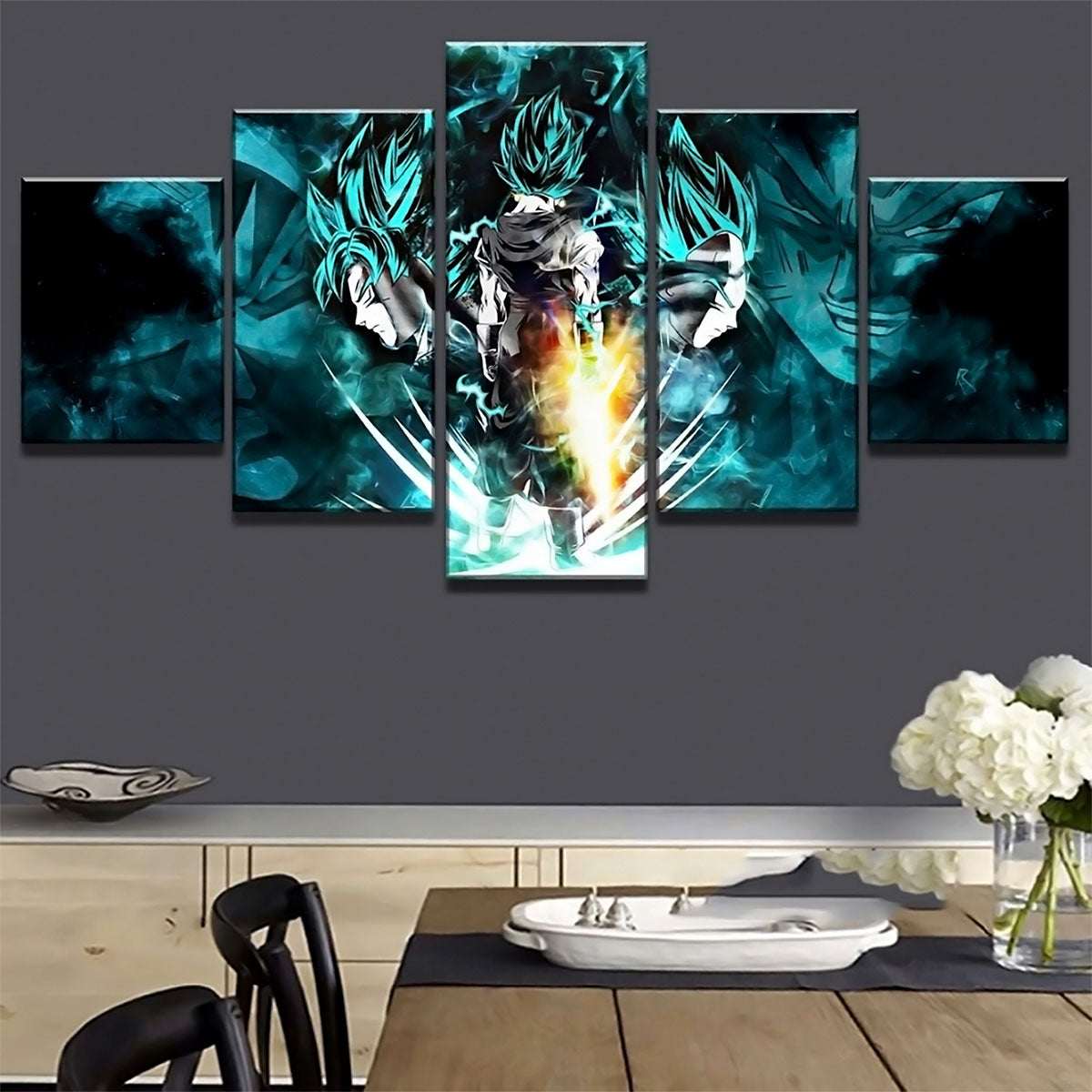 Dragon Ball - 5 Pieces Wall Art - Goku - Vegeta - Vegeto - Printed Wall Pictures Home Decor - Dragon Ball Poster - Dragon Ball Canvas