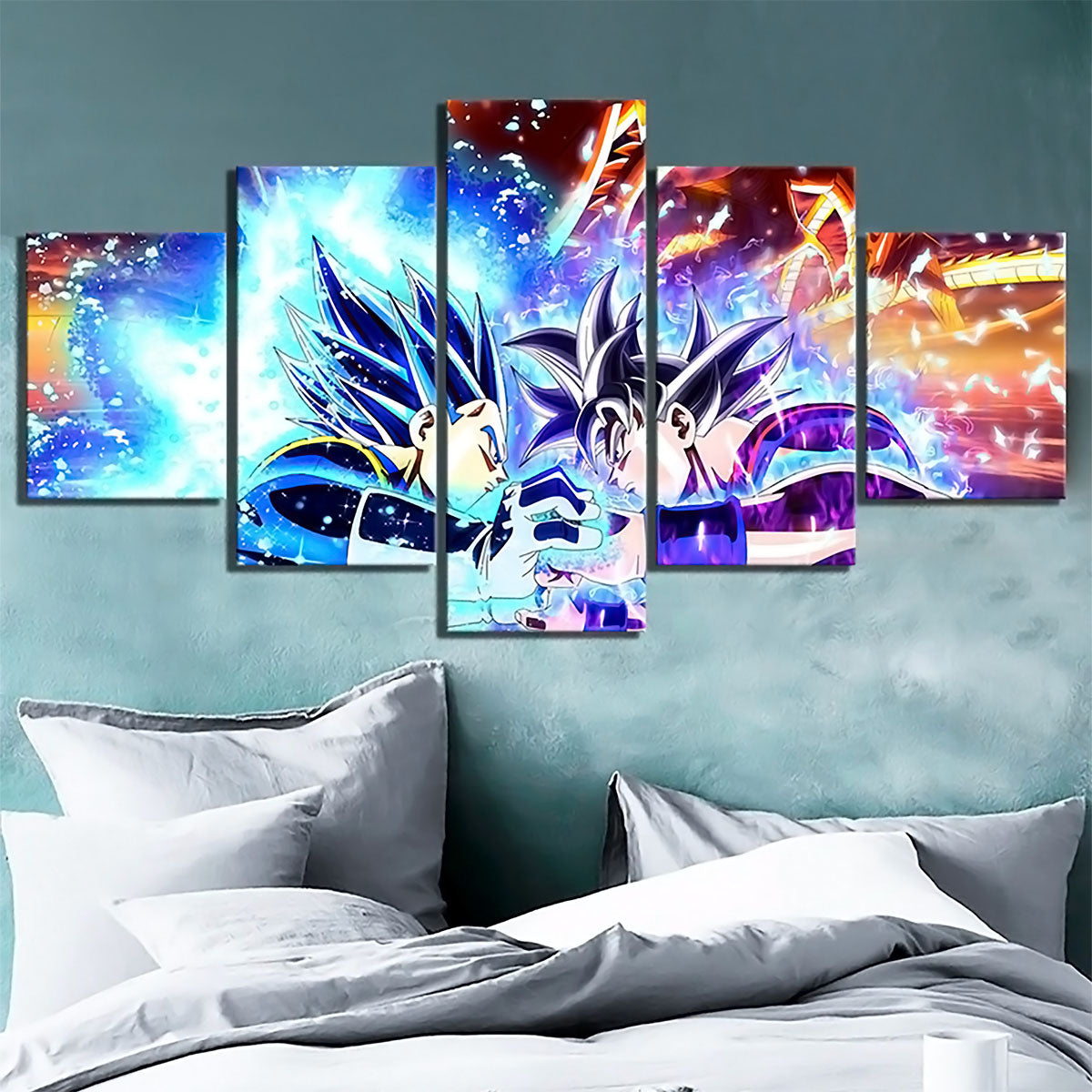 Dragon Ball Canvas Wall Art - DR5155 - Super Saiyan Blue Vegeta vs Ultra Instinct Goku