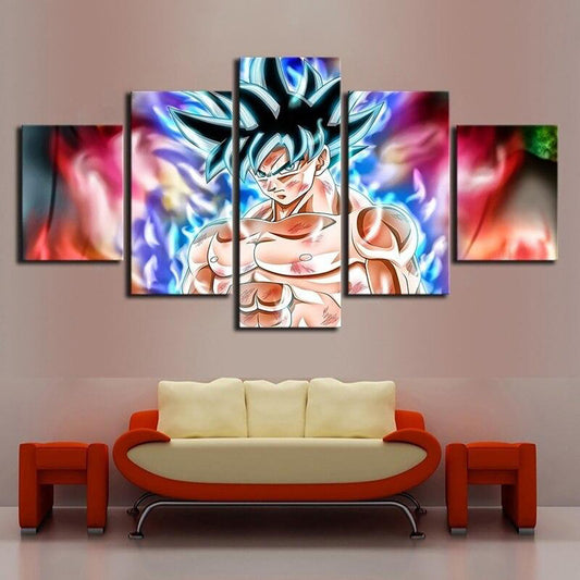 Dragon Ball - 5 Pieces Wall Art - Mastered Ultra Instinct Goku - Printed Wall Pictures Home Decor - Dragon Ball Poster - Dragon Ball Canvas