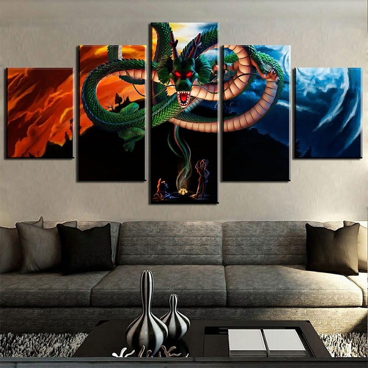 Dragon Ball Canvas Wall Art - DR5158 - Shenron - Goku - Bulma