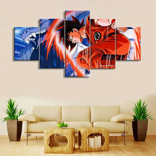Dragon Ball - 5 Pieces Wall Art - Son Goku - Shenlong - Printed Wall Pictures Home Decor - Dragon Ball Poster - Dragon Ball Canvas