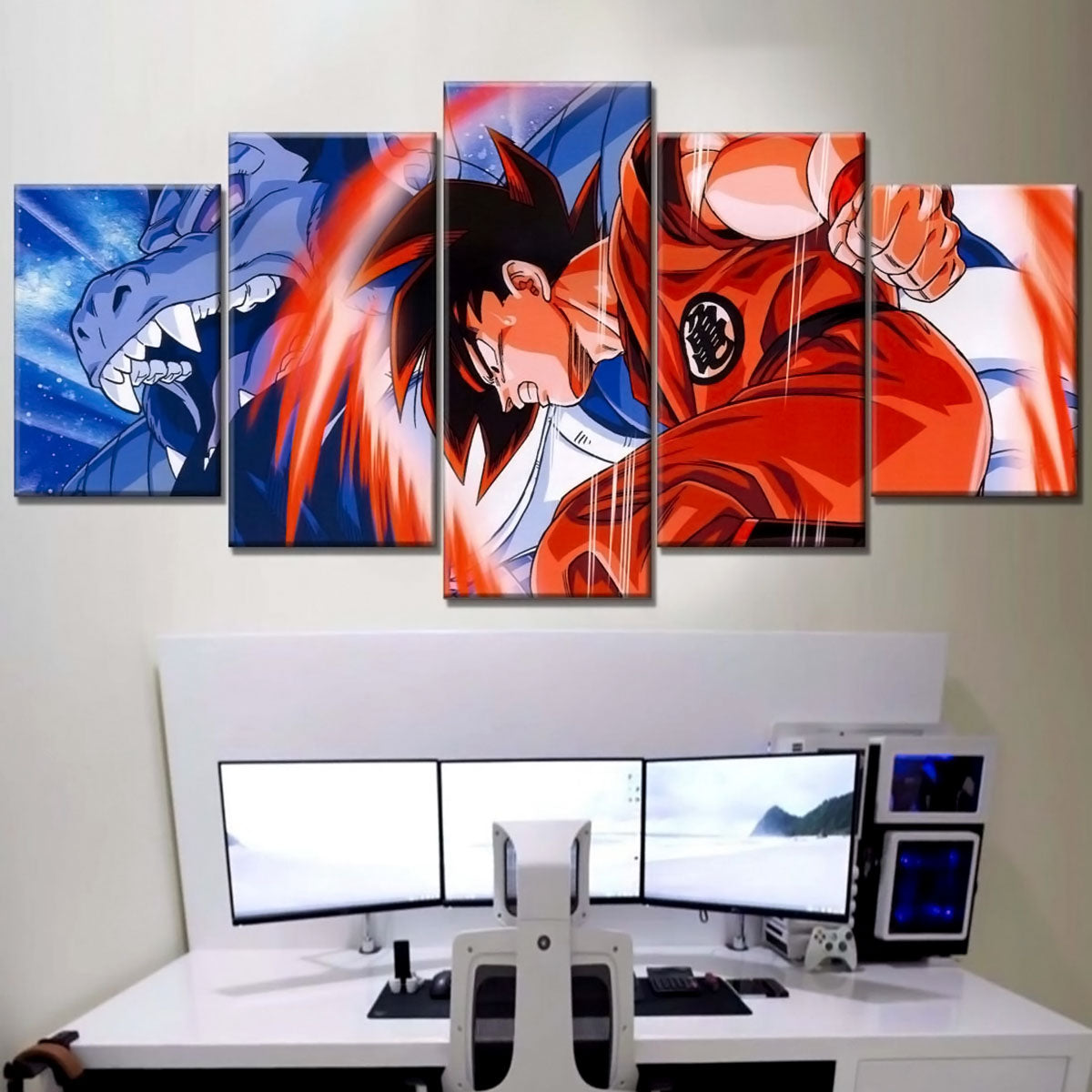Dragon Ball - 5 Pieces Wall Art - Son Goku - Shenlong - Printed Wall Pictures Home Decor - Dragon Ball Poster - Dragon Ball Canvas