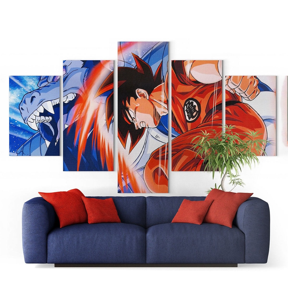 Dragon Ball - 5 Pieces Wall Art - Son Goku - Shenlong - Printed Wall Pictures Home Decor - Dragon Ball Poster - Dragon Ball Canvas