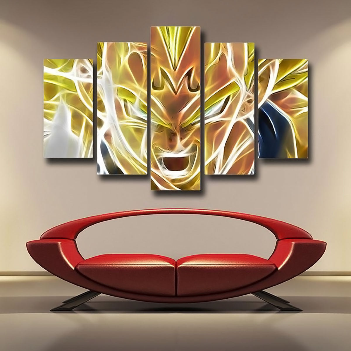 Dragon Ball - 5 Pieces Wall Art - Super Saiyan Vegeta - Printed Wall Pictures Home Decor - Dragon Ball Poster - Dragon Ball Canvas