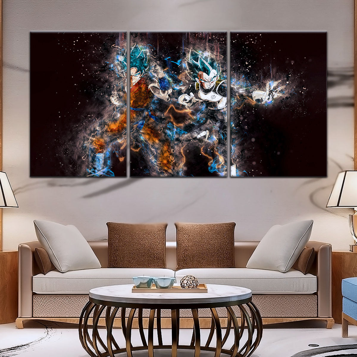 Dragon Ball Super Canvas Wall Art - DR5065 - Super Saiyan Blue Goku - Super Saiyan Blue Vegeta