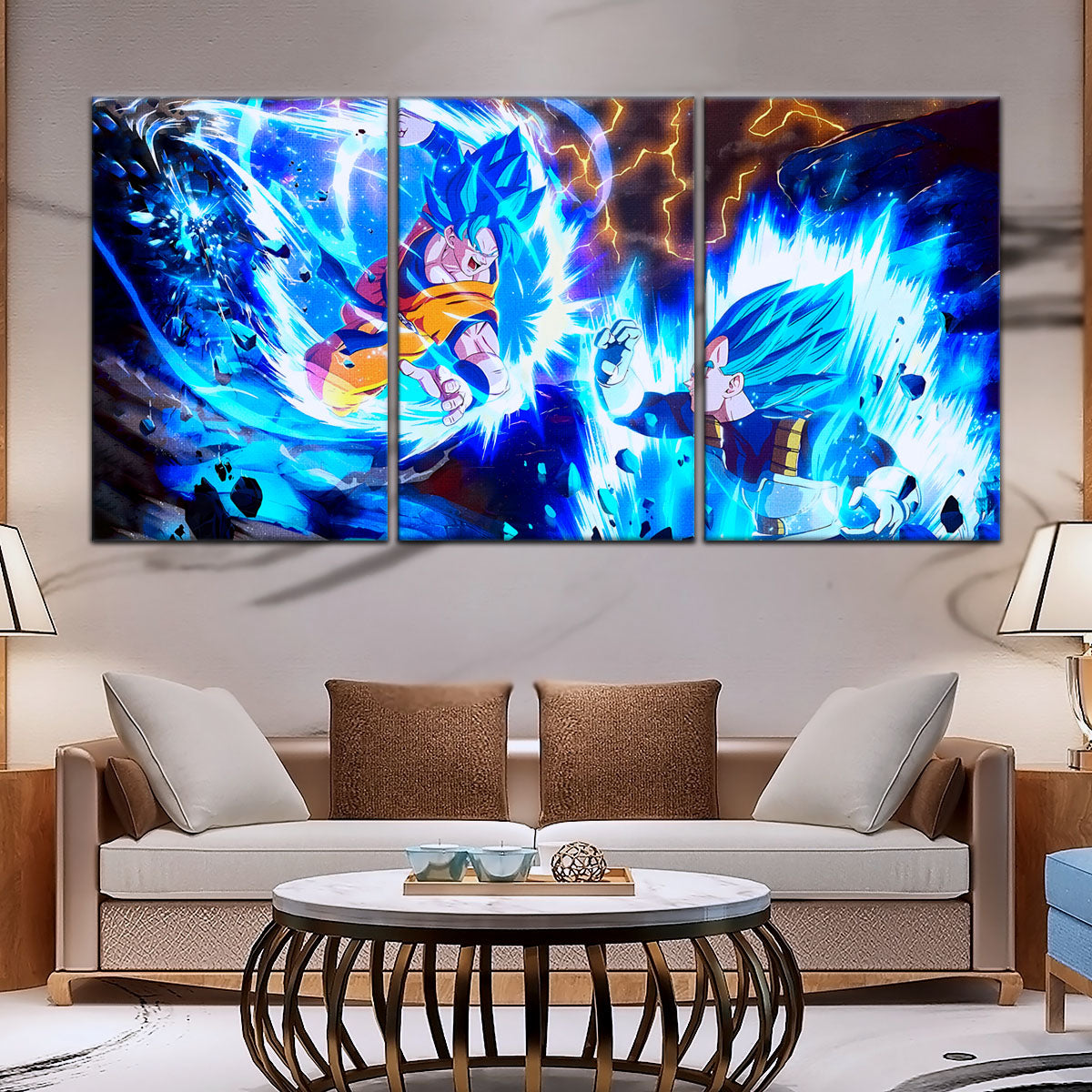 Dragon Ball Super Canvas Wall Art - DR5064 - Super Saiyan Blue Goku - Super Saiyan Blue Vegeta