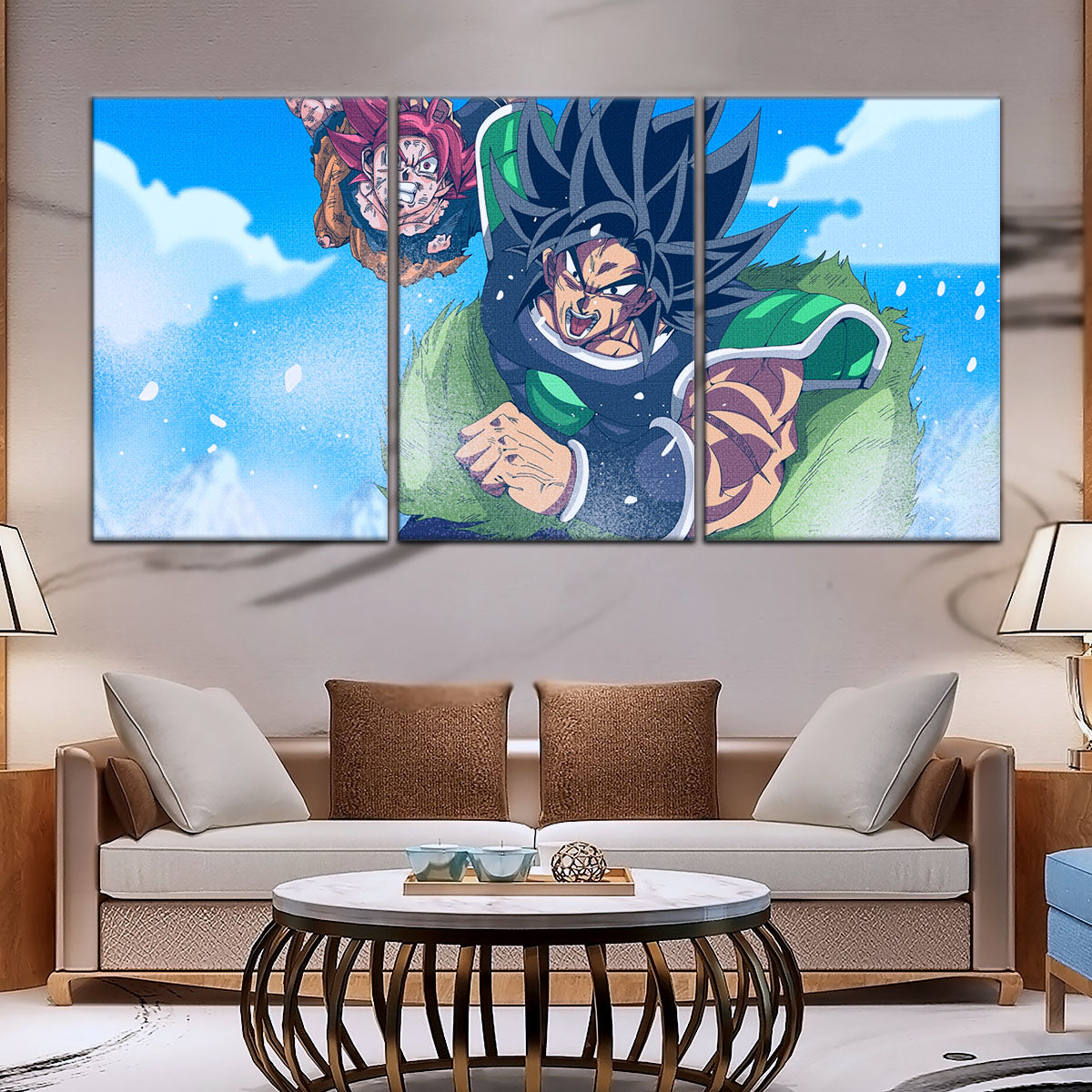 Dragon Ball Super Canvas Wall Art - DR5058 - Super Saiyan God Goku vs Broly