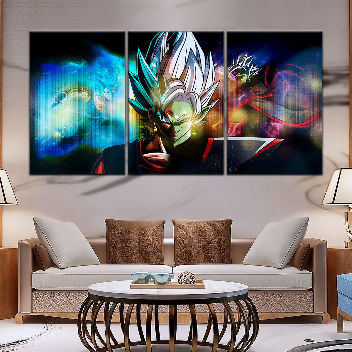 Dragon Ball Super Canvas Wall Art - DR5138 - Ultra Instinct Vegito vs Fusion Zamasu