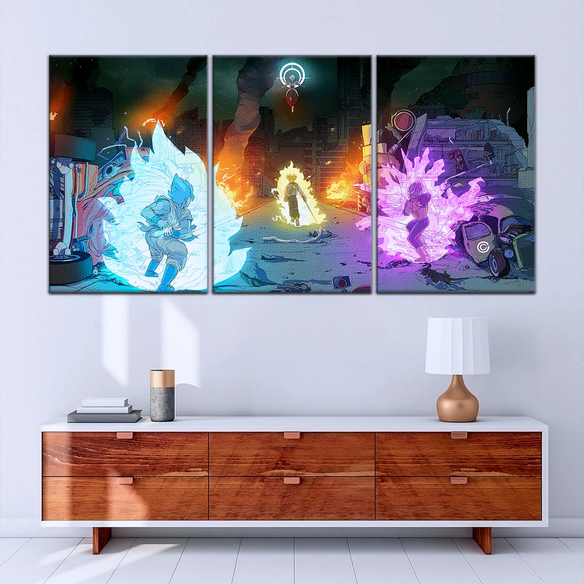 Dragon Ball Wall Art - DR5060 - Goku - Vegeta & Trunks Vs Zamasu - Dragon Ball Super - Dragon Ball Poster - Dragon Ball Canvas