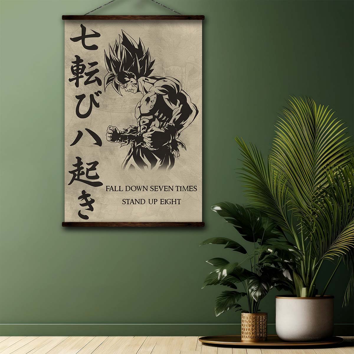 Dragon Ball Wall Art - Dragon Ball Poster - Dragon Ball Canvas - Fall Down Seven Times Stand Up Eight - Goku - DR011 - Vertical Poster - Vertical Canvas