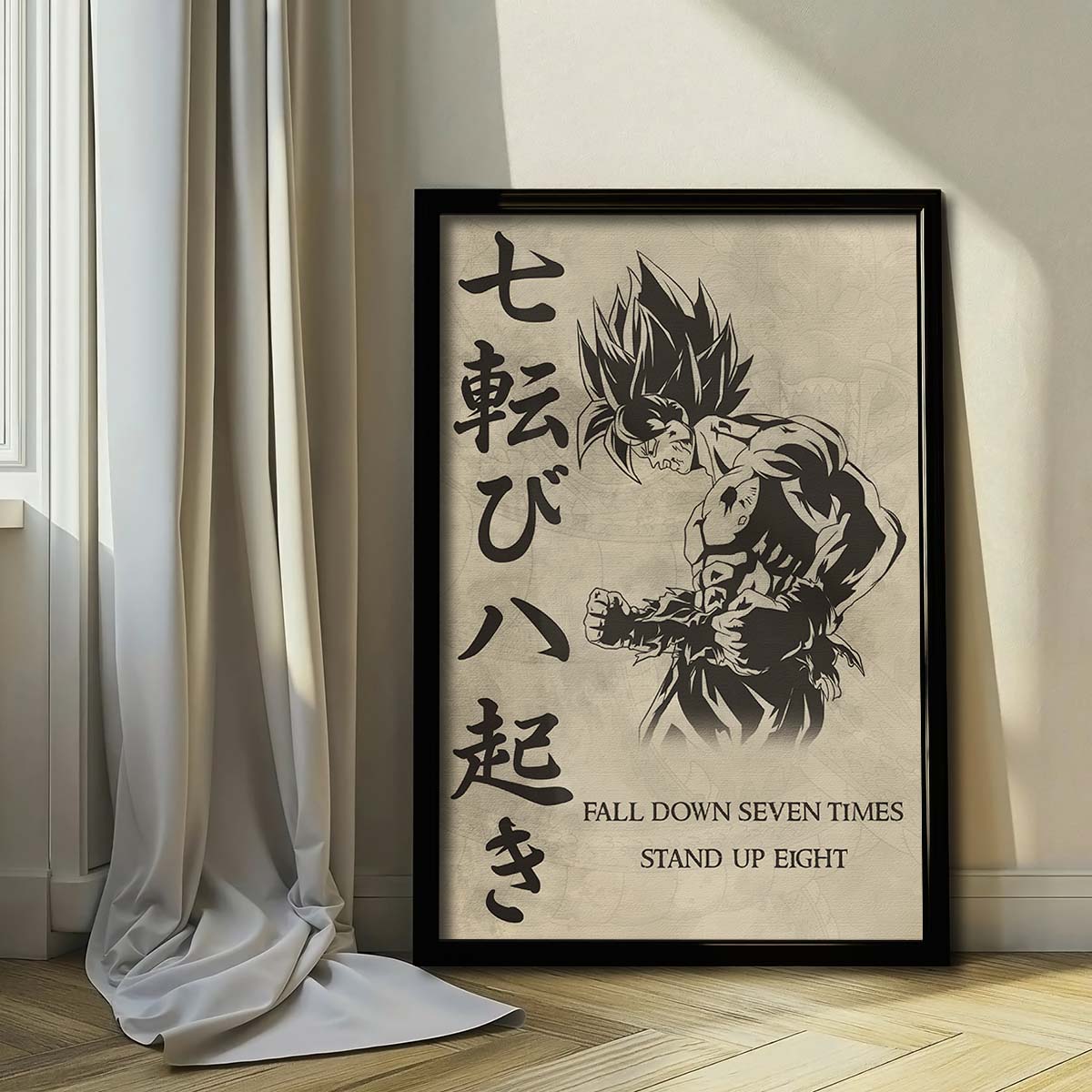 Dragon Ball Wall Art - Dragon Ball Poster - Dragon Ball Canvas - Fall Down Seven Times Stand Up Eight - Goku - DR011 - Vertical Poster - Vertical Canvas