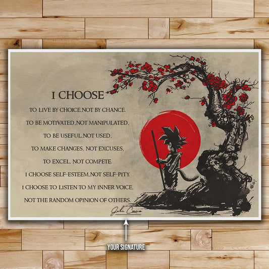 Dragon Ball Wall Art - Dragon Ball Poster - Dragon Ball Canvas - I Choose - Goku - DR024 - Horizontal Canvas - Horizontal Poster