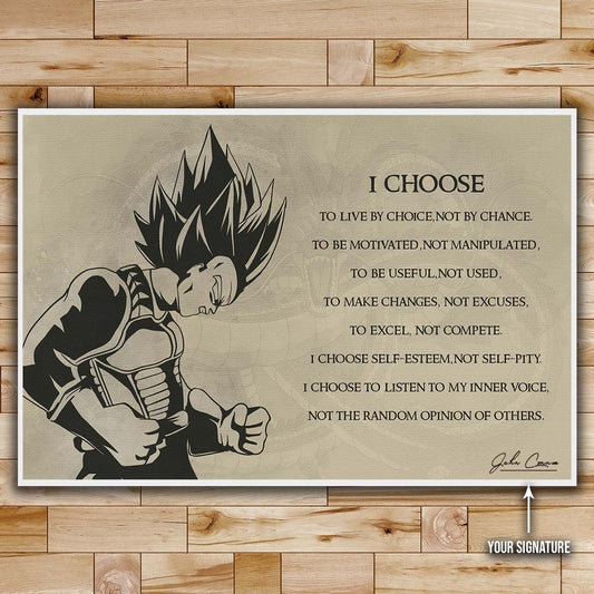 Dragon Ball Wall Art - Dragon Ball Poster - Dragon Ball Canvas - I Choose - Vegeta - DR034 - Horizontal Canvas - Horizontal Poster