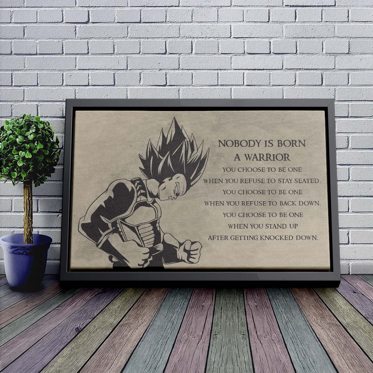 Dragon Ball Wall Art - Dragon Ball Poster - Dragon Ball Canvas - Nobody Is Born A Warrior - Vegeta - DR019 - Horizontal Canvas - Horizontal Poster