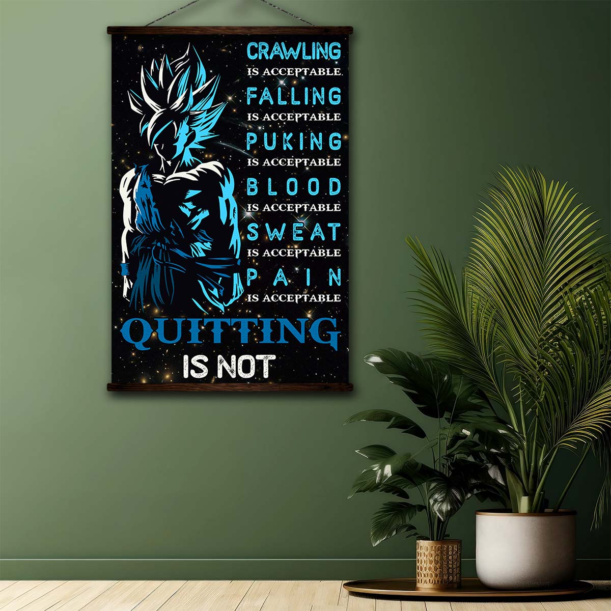 Dragon Ball Wall Art - Dragon Ball Poster - Dragon Ball Canvas - Quitting Is Not - Goku - DR015 - Vertical Poster - Vertical Canvas