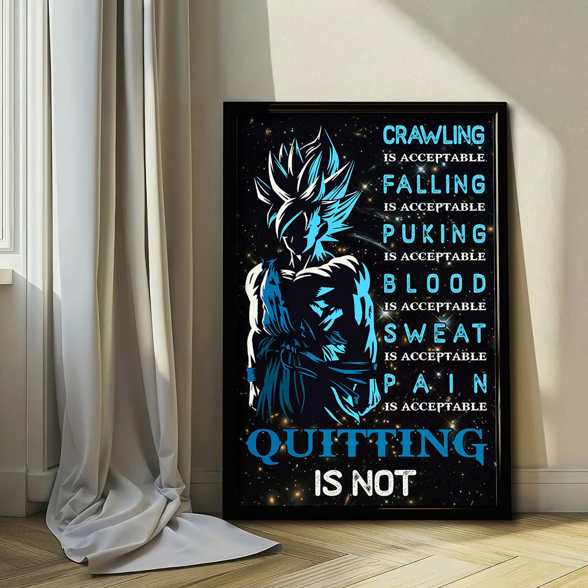 Dragon Ball Wall Art - Dragon Ball Poster - Dragon Ball Canvas - Quitting Is Not - Goku - DR015 - Vertical Poster - Vertical Canvas