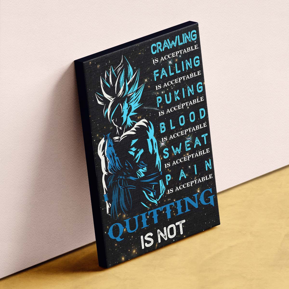 Dragon Ball Wall Art - Dragon Ball Poster - Dragon Ball Canvas - Quitting Is Not - Goku - DR015 - Vertical Poster - Vertical Canvas