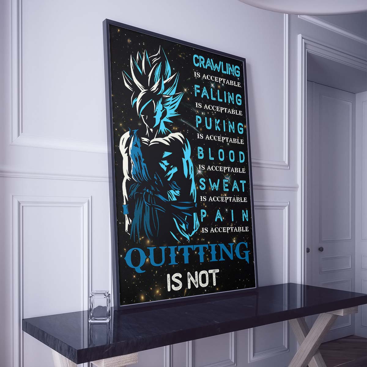 Dragon Ball Wall Art - Dragon Ball Poster - Dragon Ball Canvas - Quitting Is Not - Goku - DR015 - Vertical Poster - Vertical Canvas