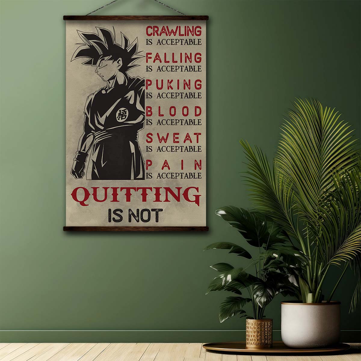 Dragon Ball Wall Art - Dragon Ball Poster - Dragon Ball Canvas - Quitting Is Not - Goku - DR055 - Vertical Poster - Vertical Canvas