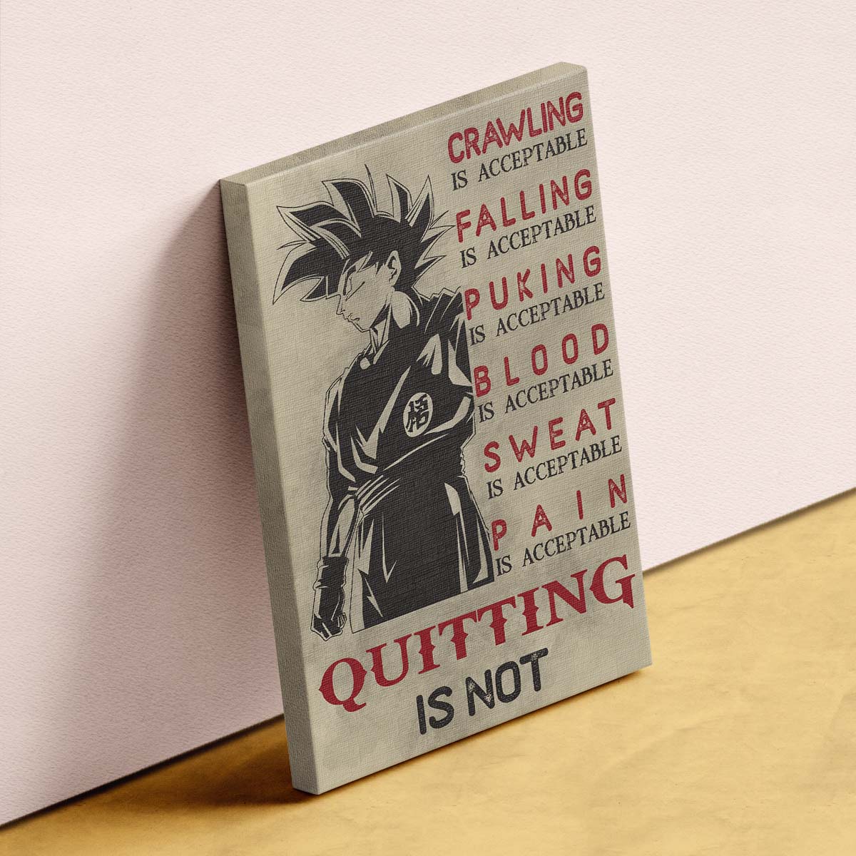 Dragon Ball Wall Art - Dragon Ball Poster - Dragon Ball Canvas - Quitting Is Not - Goku - DR055 - Vertical Poster - Vertical Canvas