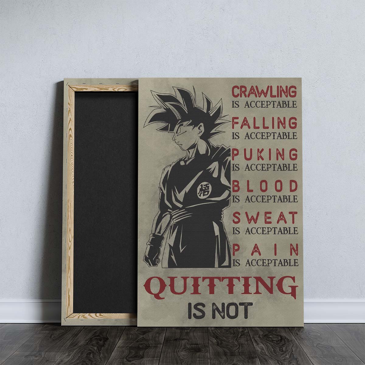 Dragon Ball Wall Art - Dragon Ball Poster - Dragon Ball Canvas - Quitting Is Not - Goku - DR055 - Vertical Poster - Vertical Canvas