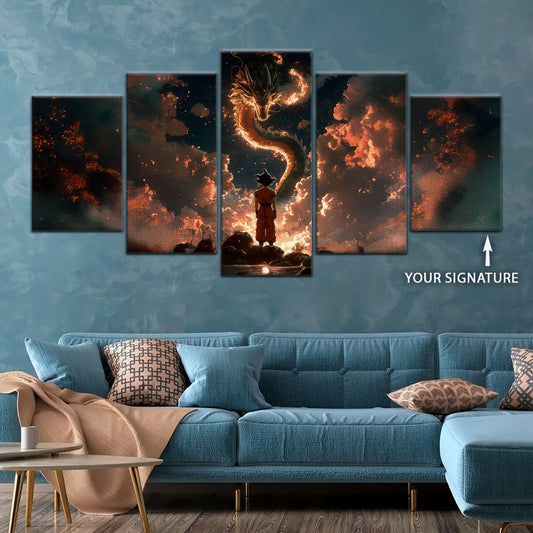 Dragon Ball Canvas Wall Art - DR5069 - Goku and Shenron