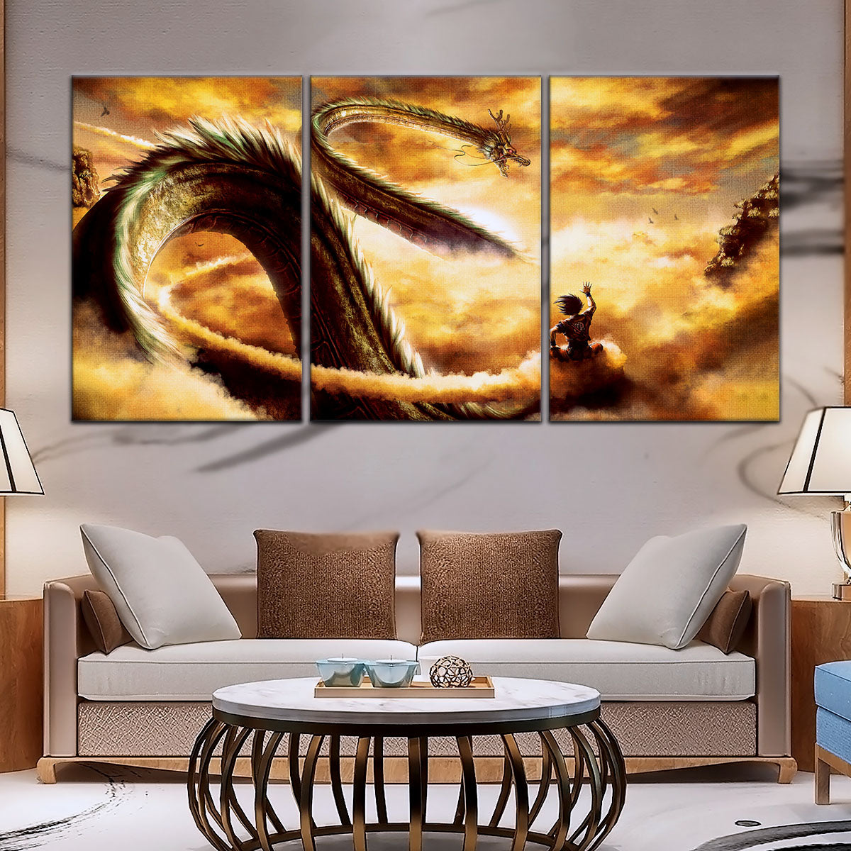 Dragon Ball Canvas Wall Art - DR5104 - Goku and Shenron