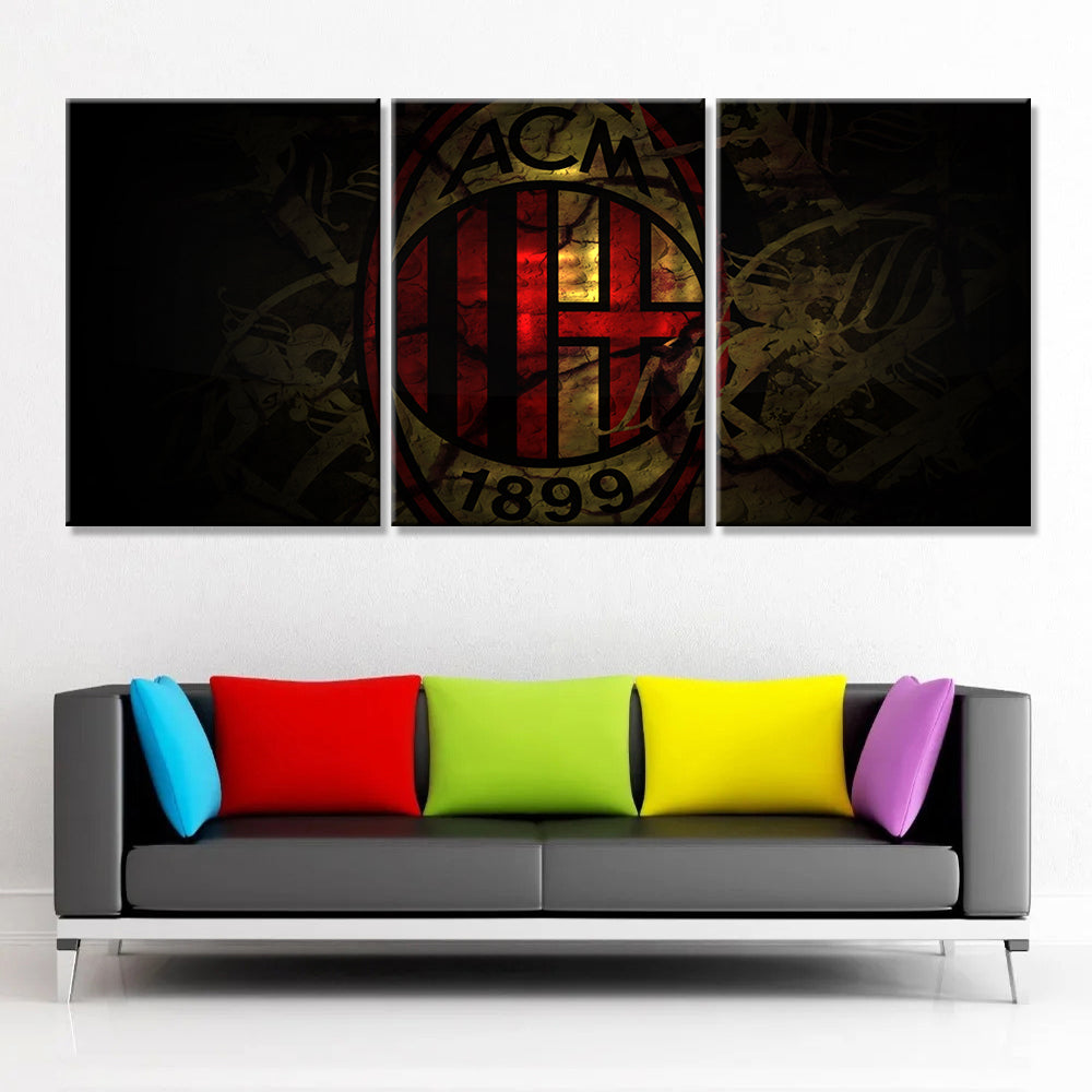 Soccer Canvas Wall Art - FB5025 - Serie A - AC Milan - ACM 1899