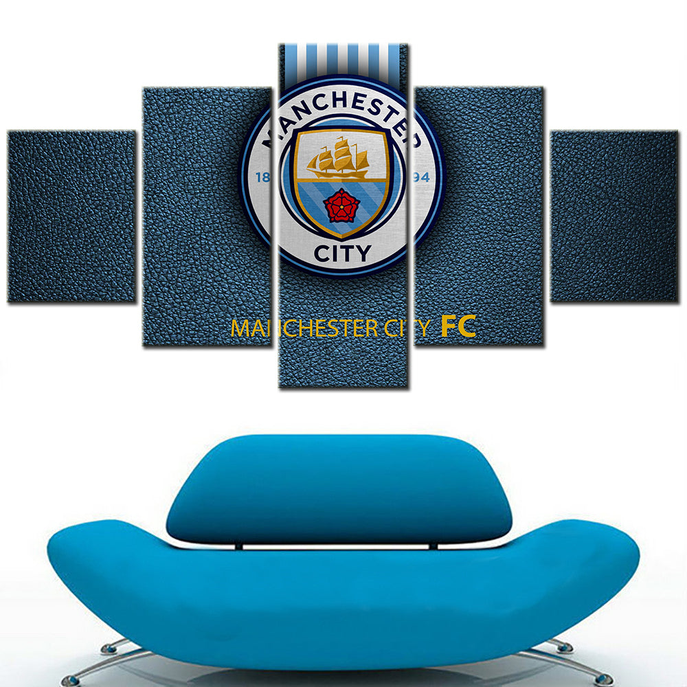 Football - 5 Pieces Wall Art - FB5012 - Manchester City F.C - Football Poster - Football Canvas