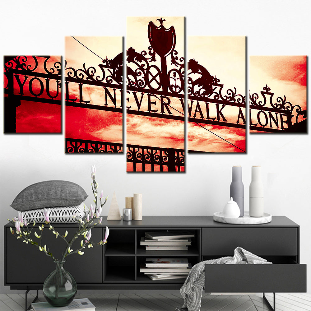 Football - 5 Pieces Wall Art - FB5006 - You Will Never Walk Alone Liverpool - Football Poster - Football Canvas