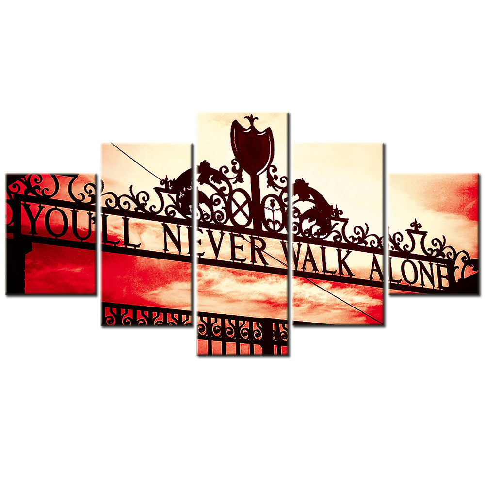 Football - 5 Pieces Wall Art - FB5006 - You Will Never Walk Alone Liverpool - Football Poster - Football Canvas
