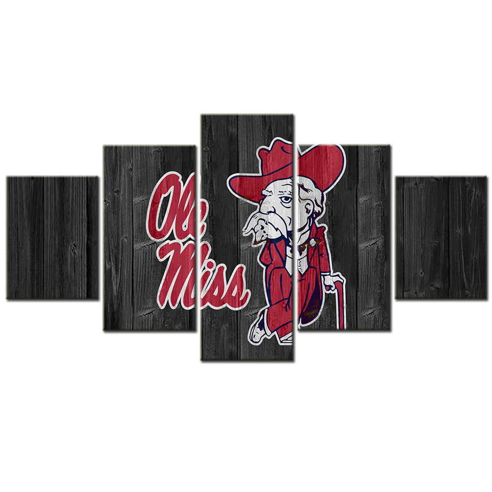 American Football Canvas Wall Art - FT5005 - Ole Miss Rebels Football