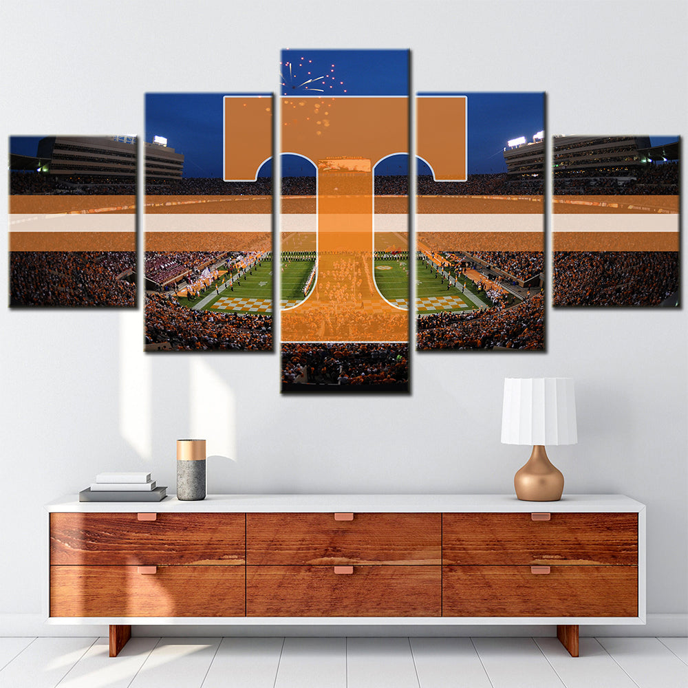 Football Team - 5 Pieces Wall Art - FT5006 - Tennessee Volunteers Football Stadium - Football Team Poster - Football Team Canvas