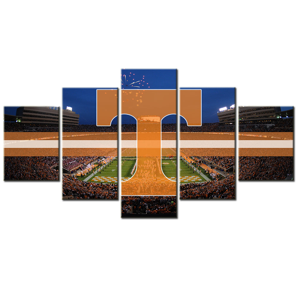 Football Team - 5 Pieces Wall Art - FT5006 - Tennessee Volunteers Football Stadium - Football Team Poster - Football Team Canvas